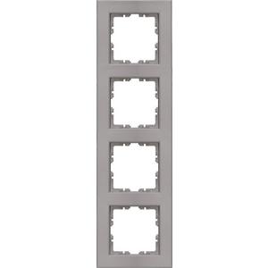 Abdeckrahmen - HK07 - Abdeckrahmen 4-fach Farbe: stahlfarben - 402847003
