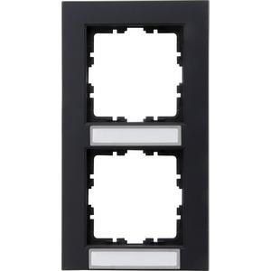 Abdeckrahmen - HK07 - Abdeckrahmen 2-fach senkrechte Installation mit Schriftfeld anthrazit - 402615028