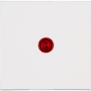 Abdeckung für Schalter, Taster, Dimmer, Jalousie - HK07 - Flächenwippe mit Linse rot Farbe: reinweiß - 490072006