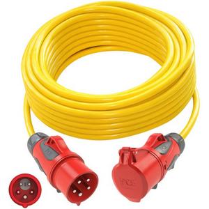 Netzanschlussleitung - Verlängerungsleitung 25m N07V3V3-F 5G6 gelb K35 PW CEE32/Kupplung CEE32 - 980925506221-p