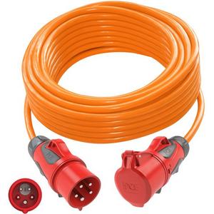 Netzanschlussleitung - Verlängerungsleitung 25m H07BQ-F 5G2,5 orange PUR PW CEE16/Kupplung CEE16 - 980925525122-p