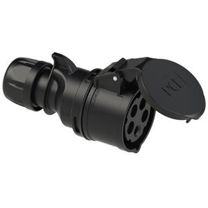 CEE-Kupplung - CEE-Kupplung 32A 5p 6h IP44/IP54 TT SHARK schwarz - 225-6TTx