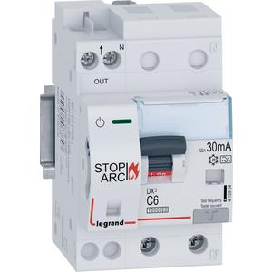 Kombination FI-Schalter/Leitungsschutzschalter mit Zusatzeinrichtung - DX3 AFDD Brandschutzschalter mit FI/LS-Schalter C6 A,1P+NR,10kA,30mA, Typ A, 3TE - 415964
