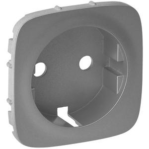 Abdeckung für Schalter, Taster, Dimmer, Jalousie - Steckdosen-Abdeckung für das Schalterprogramm VALENA ALLURE, Farbe: Aluminium - 755207