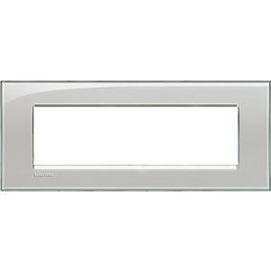 Abdeckrahmen - Abdeckrahmen LIVINGLIGHT für Kompaktinstallation, 7-modulig, Farbe: Eisgrau - LNA4807KG