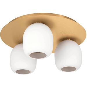 Anbauleuchte - Deckenleuchte MANZANARES E27 3x40W messing-gebürstet/goldfarben/weiß - 900304