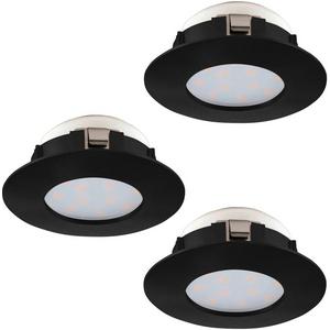 FR-Downlights und Einbaustrahler - Einbauspot SET 3xPINEDA LED 3x4,9W 1380lm 3000K Ø78 schwarz starr - 900744