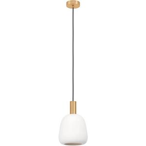 Pendelleuchte - Hängeleuchte MANZANARES E27 1x40W messing-gebürstet/goldfarben/weiß - 900305