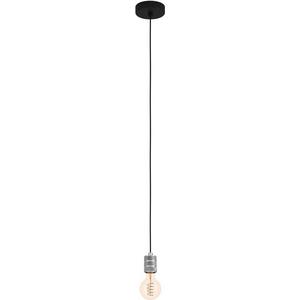 Pendelleuchte - Hängeleuchte YORTH E27 1x40W schwarz/silber-matt - 43802