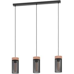 Pendelleuchte - Hängeleuchte KILNSDALE E27 3x40W schwarz braun - 43834