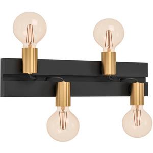 Wandleuchte - Wandleuchte MACCHIONE E27 4x10W schwarz messing - 900509