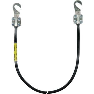 Zubehör für Erdung und Blitzschutz - Erdungsleitung 10mm²/L 1,5m schw. m.2 Kabelschuhen (B) offen M8/M10 - 410015