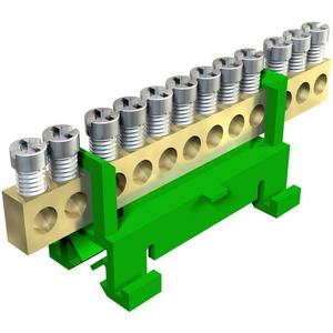 Ein- und mehrpolige Klemmenleiste - Schutzleiterklemme 12x16mm² PA grün - 2054094