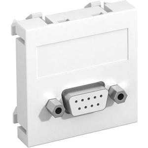 Kommunikationstechnik - Multimediaträger D-Sub9 Buchse mit Schraubanschluss 45x45mm PC reinweiß 9010 - 6104634