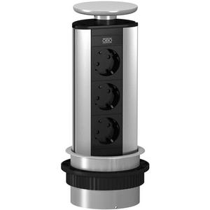 Multi-Tischsteckdose - Deskbox versenkbar zum Einbau in Tischplatten Alu eloxiert alu - 6116862