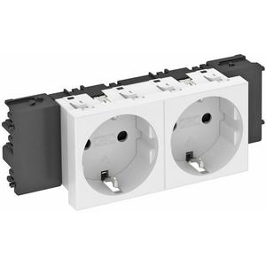 Steckdose - Steckdose 0° 2-fach Schutzkontakt Connect 45 250V 10/16A PC reinorange 2004 - 6120364