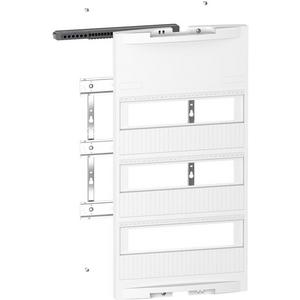 Verteilerfeld für Installationsverteiler - Resi9 KV Frontset mit DIN-Schiene 3-reihig für 12TE/Reihe mit Klemmleiste PE+N - R9H10037P