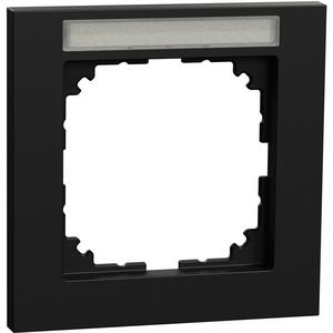 Abdeckrahmen - M-Pure Rahmen 1-fach mit Beschriftungsträger schwarz matt - MEG4011-3603