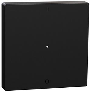 Abdeckung für Schalter, Taster, Dimmer, Jalousie - Wippe für Taster-Modul 1-fach (1/0) schwarz matt - Thermoplast recycelt - MEG5211-0403