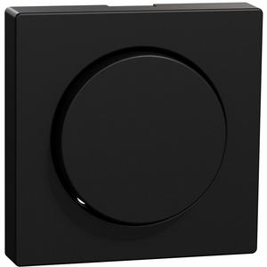 Abdeckung für Schalter, Taster, Dimmer, Jalousie - Zentralplatte mit Drehknopf schwarz matt - Thermoplast recycelt - MEG5250-0403