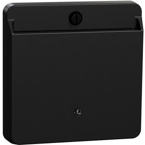 Abdeckung für Schalter, Taster, Dimmer, Jalousie - Card-Schalter mit Schriftfeld schwarz matt - Thermoplast recycelt - MEG3854-0403