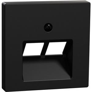 Kommunikationstechnik - Zentralplatte für UAE-Einsatz 2-fach schwarz matt - Thermoplast recycelt - MEG4522-0403