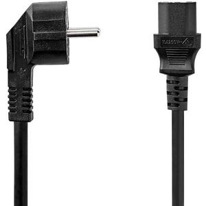 Netzanschlussleitung - Kaltgerätekabel abgewinkelt vernickelt 2 m schwarz - CEGB10000BK20