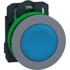 Drucktaster, Komplettgerät - Drucktaster Harmony XB5F Kunststoff hellgrau blau unbeschriftet 30mm tastend 1S - XB5FA61C0