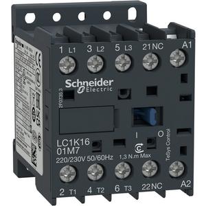 Leistungsschütz, AC-schaltend - Schütz TeSys K 3P AC-3 <= 440V 16A 1Ö Aux. 24V AC Spule - LC1K1601B7