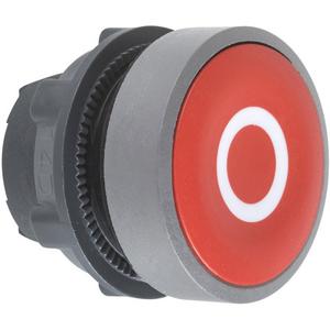 Frontelement für Drucktaster - Drucktaster Front Beschriftung O, tastend rot 22mm in grau - ZB5AA432C0