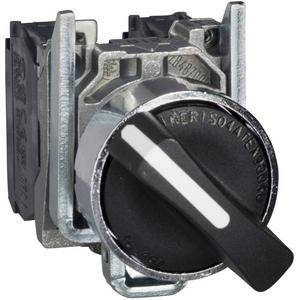 Wahlschalter, Komplettgerät - Wahlschalter Harmony XB4 Metall schwarz 2 Stellungen 22mm rastend 1S+1Ö ATEX - XB4BD25EX