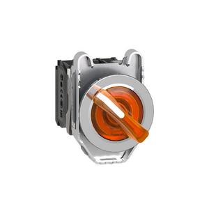 Wahlschalter, Komplettgerät - Leuchtwahlschalter Harmony XB4F orange 30mm universelle LED 2 Stellungen 1S + 1Ö - XB4FK125B5