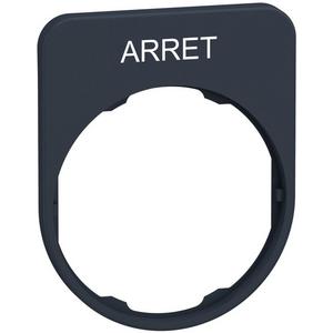 Tastenplatte für Befehls- und Meldegeräte - Schildträger 40x50mm mit Beschriftung ARRET für Harmony 30mm - ZBYFP2104