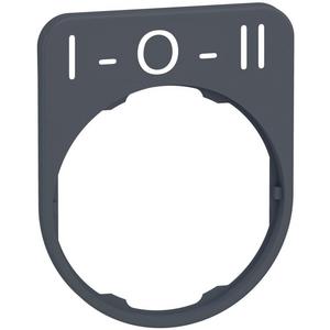 Tastenplatte für Befehls- und Meldegeräte - Schildträger 40x50mm mit Beschriftung I-0-II für Harmony 30mm in grau - ZBYFP2186C0