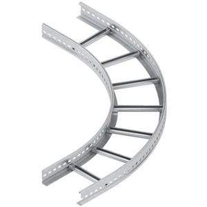 Gelenkbogen vertikal für Kabelleiter - Bogen 90 Grad für KL klein 60x500mm m. gelochten Seitenholmen Stahl bandverzinkt - 290505