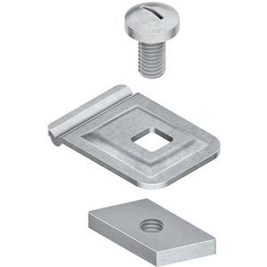 Trennwandbefestigung für Kabeltragsystem - Trennstegbefestigungsklemme 11 mm Schlitzweite Stahl feuerverzinkt inkl. Zubehör - 570409