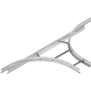 Anbau-Abzweigstück für Kabelleiter - Anbau T-Stück für KL 60x500mm gelochten Seitenholmen SA=300mm Stahl bandverzinkt - 913565
