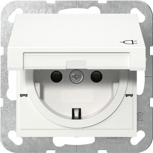 Steckdose - SCHUKO-Steckdose Klappdeckel + SH System 55 Reinweiß matt - 441427
