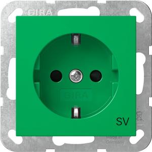 Steckdose - SCHUKO-Steckdose Shutter SV System 55 Grün - 4453107
