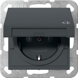 Steckdose - SCHUKO-Steckdose Klappdeckel System 55 Anthrazit - 445428