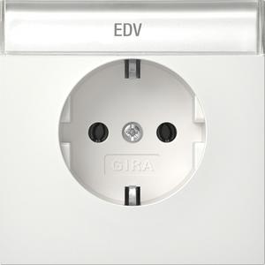 Steckdose - SCHUKO-Steckdose Beschriftungsfeld Flächenschalter Reinweiß - 4457112