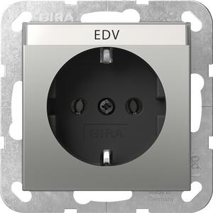 Steckdose - SCHUKO-Steckdose Beschriftungsfeld System 55 Edelstahl(lack.) - 4457600