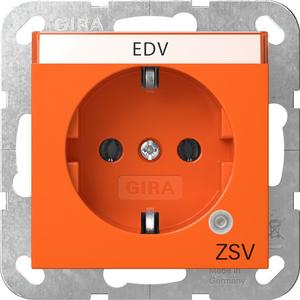 Steckdose - SCHUKO-Steckdose Kontrolllicht Grün + Beschriftungsfeld ZSV System 55 Orange - 4452109