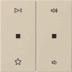Abdeckung für Schalter, Taster, Dimmer, Jalousie - Wippe 2-fach Audiosteuerung System 55 Cremeweiß - 538401