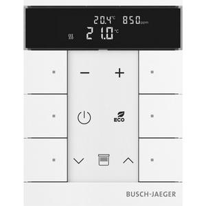 Bussystem-Raumtemperaturregler - Busch-Tenton 6-fach mit RTR IAQ mit Display weiß - Busch-free@home TP - 2CKA006220A0890