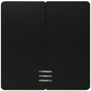 Abdeckrahmen - DELTA i-system Soft schwarz Wippe mit Fenster für Serien/Doppel-Wechselschalter - 5TG62050SB01