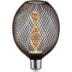 LED Lampen Sonderformen - LED Globelampe Metallic Glow schwarz Helix E27 110lm 3,5W 1800K 230V - 29086