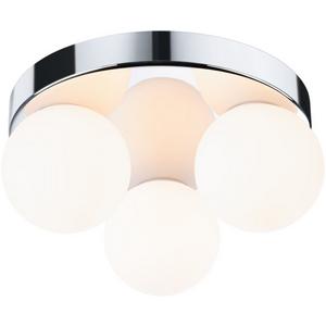 Anbauleuchte - Deckenleuchte Gove IP44 max 3x20W Rondell chrom Glas/Metall - 71062