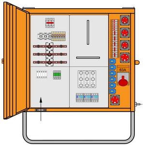 Baustromverteiler - Baustromverteiler Metall BV M-AVEV 63/321-6/WA/FU3/A/TIWAG - 090131046A