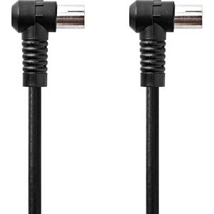 Konfektioniertes Koaxkabel - Koaxial Kabel vernickelt 120 dB 75 Ohm 4-fach geschirmt 1,5 m schwarz - CSGL40120BK15